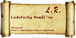Ledofszky Romána névjegykártya